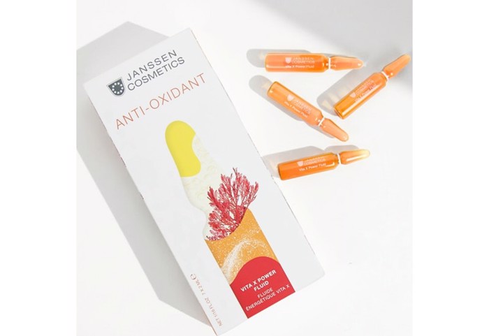 JANSSEN COSMETICS Vita X Power Fluid Ampoules Entatikis Enudatosis ga Prostasia sto Oxeidotiko Stres ga Lamperi Epidermida 7 x 2ml